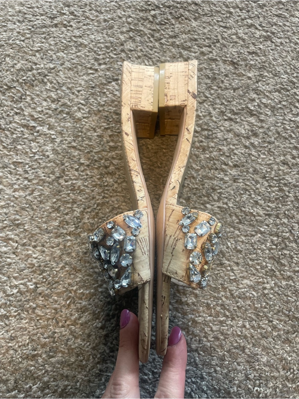 New Lilly Pulitzer flat cork and rhinestone sandals - Picture 4 of 8